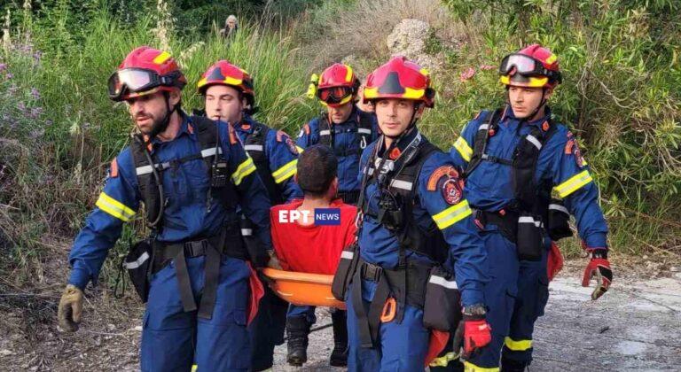 Κέρκυρα: Απεγκλωβισμός εργάτη από δύσβατη χαράδρα στον Κοντογιαλό
