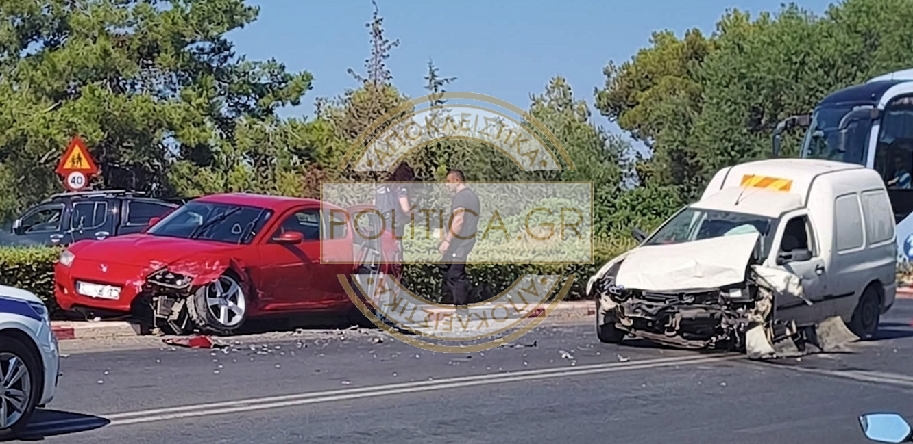 Σοβαρό τροχαίο στον δρόμο προς το αεροδρόμιο Χανίων – Σύγκρουση δύο οχημάτων